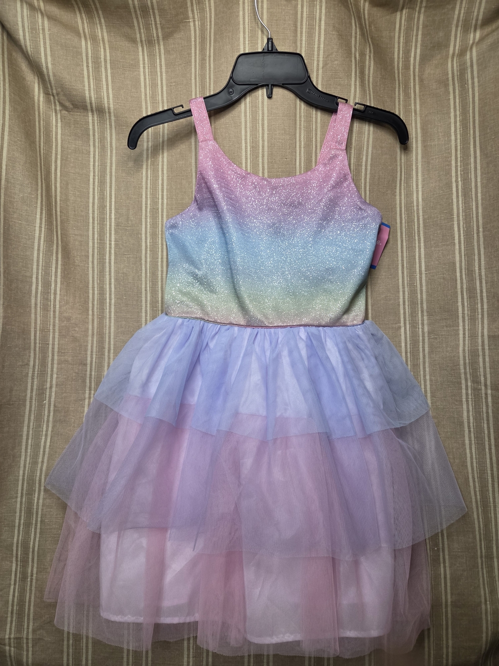 Zunie girls dress size 10/12 tulle MULTICOLOR SPARKLE RAINBOW
